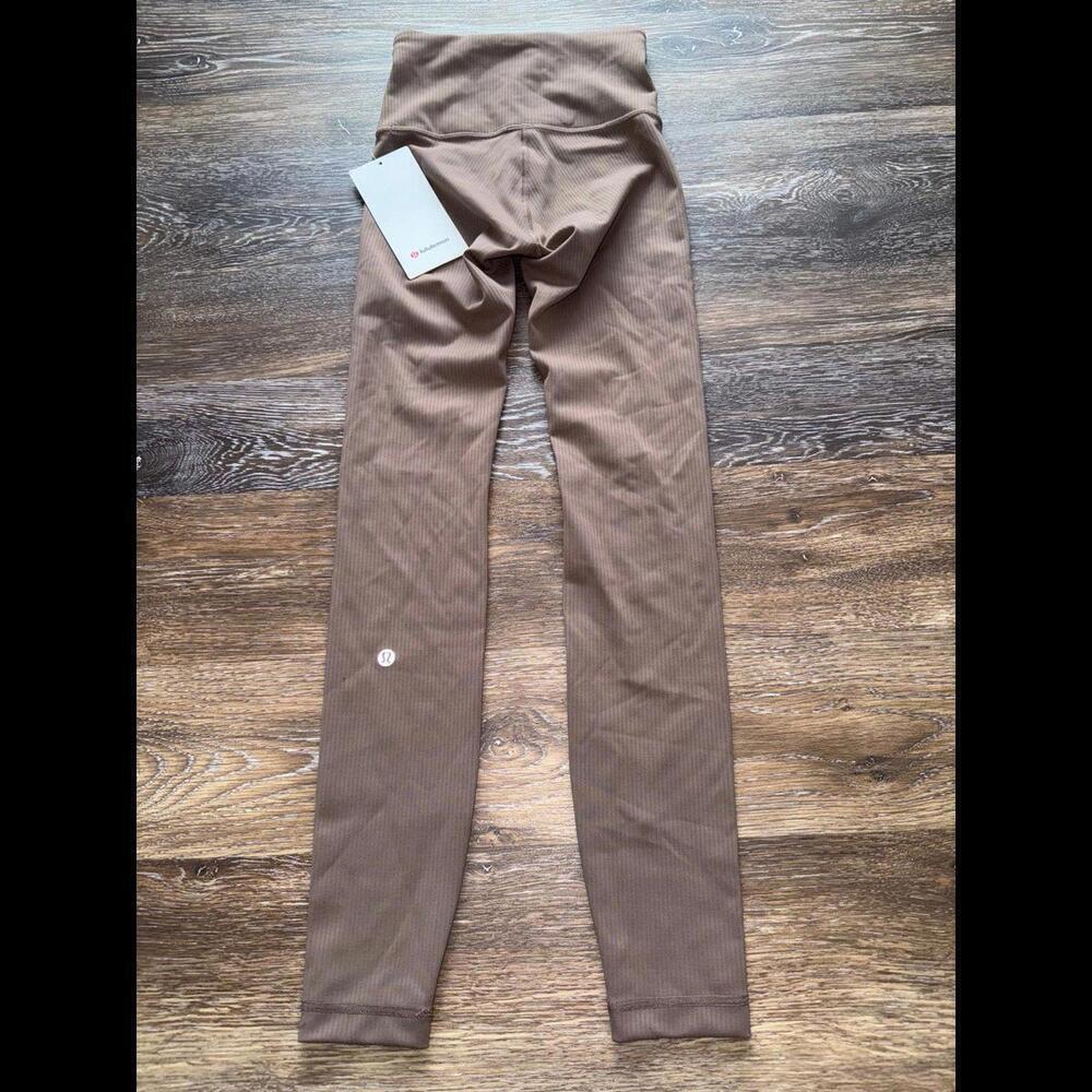 Lululemon Wunder Train Ribbed High Rise 28” Taupetastic Size 0 NWT - Picture 3 of 7